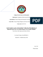 Article Synthesis On The Article Entitled "Coffee Based Rehabilitation of Degraded Land: The Case of Haru District, West Oromia, Ethiopia"