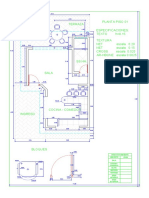 Plano de planta piso 01 con especificaciones de áreas