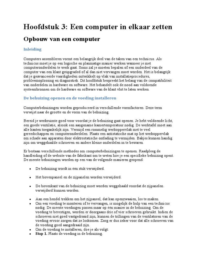 Hoofdstuk 3 Een Computer in Elkaar Zetten PDF