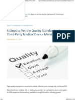 6 Steps To Vet The Quality Standards of Third-Party Medical Device Manufacturers