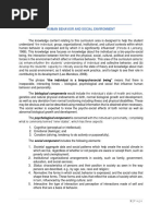 Human Behavior and Social Environment: "The Individual Is A Biopsychosocial Being" Means That There Is