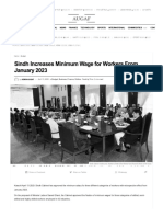 Sindh Increases Minimum Wage For Workers From January 2023