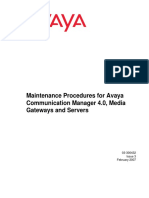 Maintenance Procedures For Avaya Communication Manager 4.0, Media Gateways and Servers