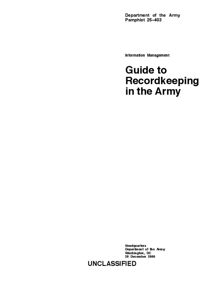 Army Pamphlet DA PAM 25-403 | PDF | Records Management | National ...