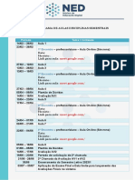 Cronograma aulas disciplinas semestrais