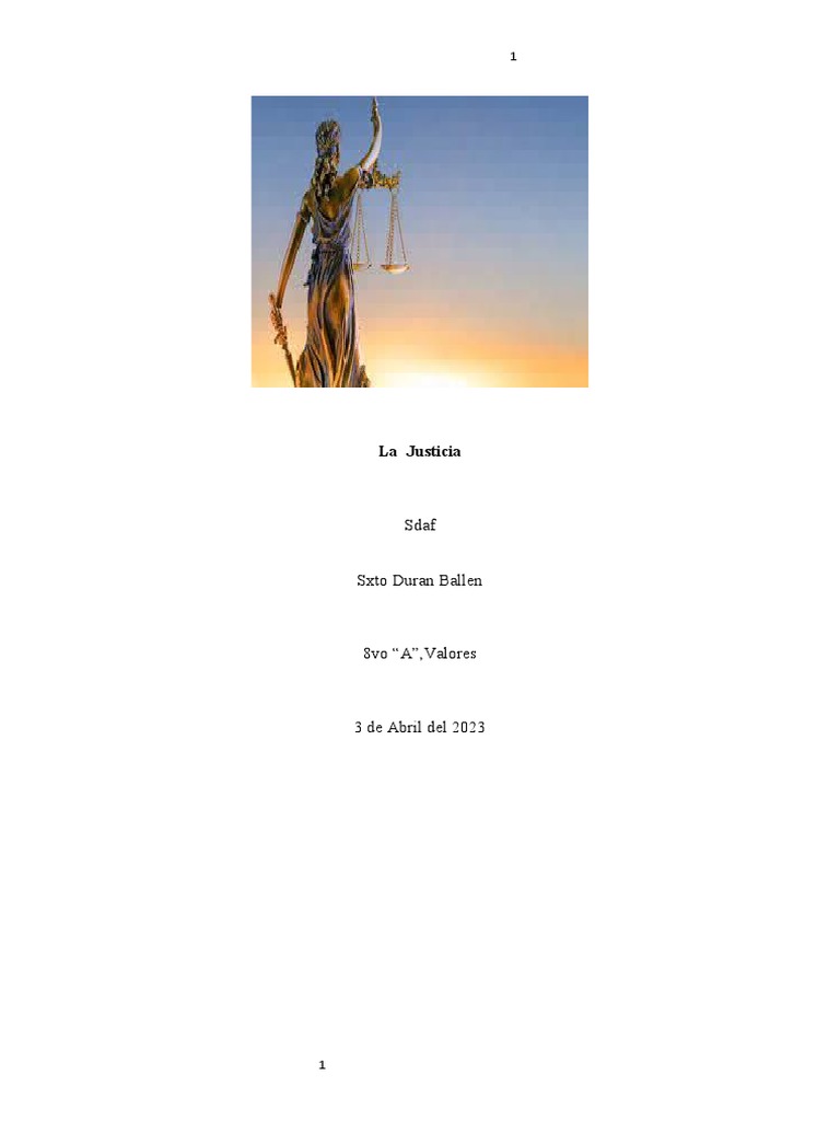 La Justicia: Valor y Equidad Social | PDF | Justicia | Crimen y violencia