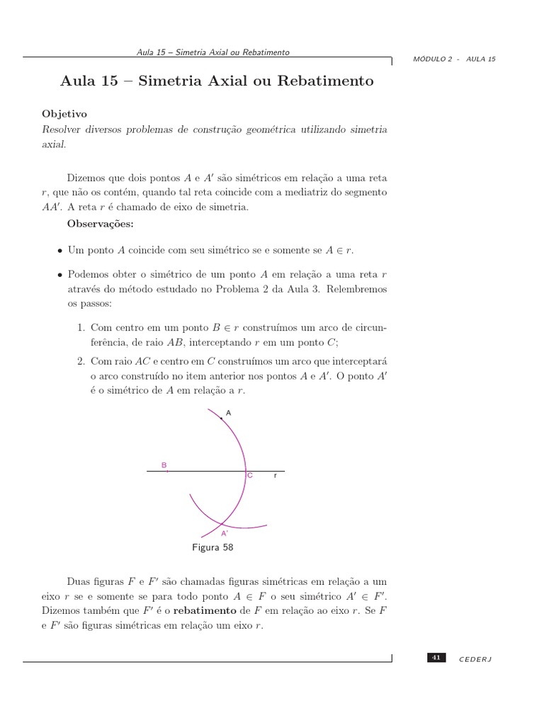 Simetria Axial na Geometria | PDF | Triângulo | Simetria
