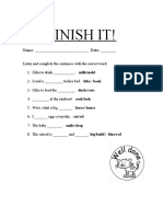 Finish It Worksheet