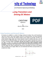 Using Transistors and Driving DC Motors: Cad/Cam