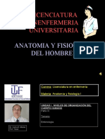 Licenciatura Enenfermeria Universitaria: Anatomia Y Fisiologia Del Hombre I