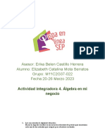 Asesor: Erika Belen Castillo Herrera Alumno: Elizabeth Catalina Mota Serratos Grupo: M11C2G37-022 Fecha:20-26 Marzo 2023