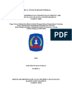 Karya Tulis Ilmiah Formal Studi Aspek Kesehatan Lingkungan Depot Air Minum Isi Ulang Di Kota Purwokerto TAHUN 2009