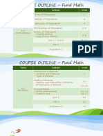 Course Outline - Fund Math: Topics Subtopic Week
