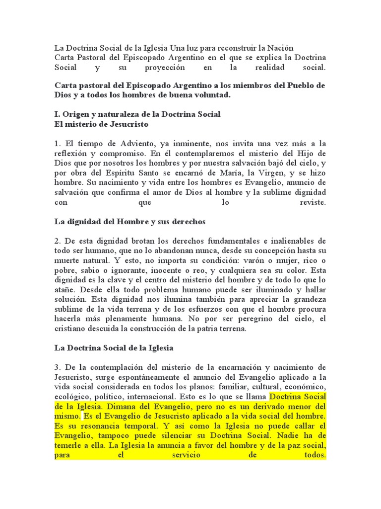 Doctrina Social de la Iglesia en Argentina | PDF | Justicia | Crimen y ...