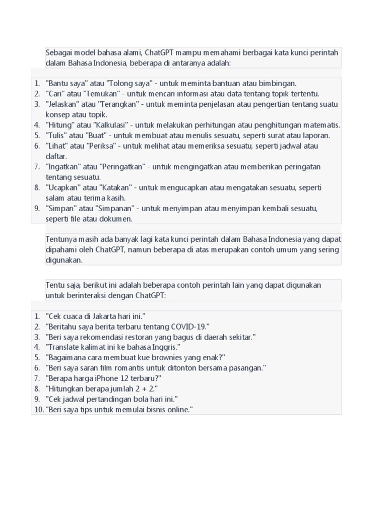 Perintah Di Chargpt | PDF