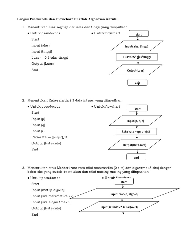 Algoritma dengan Pseudocode dan Flowchart | PDF