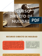 Recurso Directo de Nulidad: Abg. Justo Fernández Guzmán