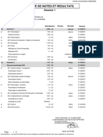 Releve de Notes Et Resultats: Session 1