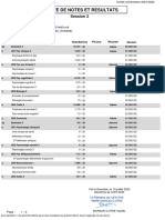 Releve de Notes Et Resultats: Session 2