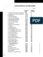 Table of Contents Phonics and Decoding