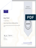Ajay Patel: Project Certificate