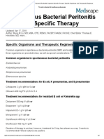 Spontaneous Bacterial Peritonitis Organism-Specific Therapy - Specific Organisms and Therapeutic Regimens