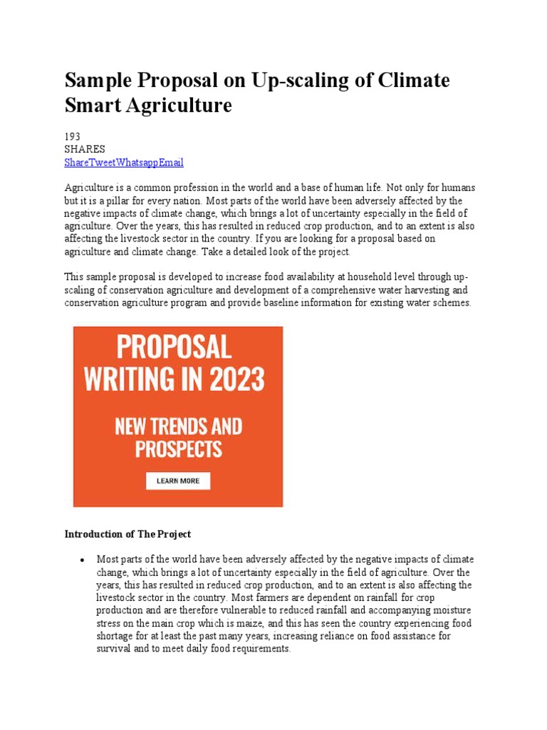Sample Proposal On Up PDF Agriculture Irrigation