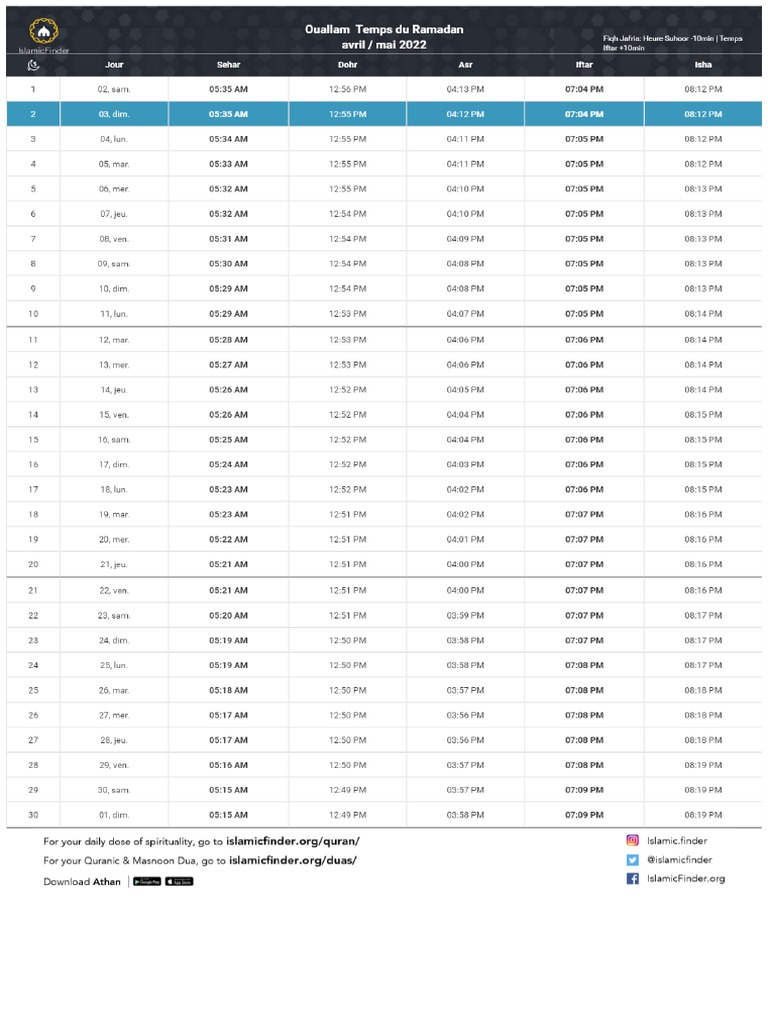 Ouallam Ramadan Calendar PDF