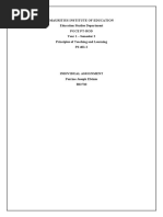 Mauritius Institute of Education Education Studies Department Pgce Pt-Rod Year 1 - Semester 2 Principles of Teaching and Learning PS 401-2