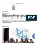 El Ministerio de Educación Lanzó Un Voluntariado para Apoyar 213 Escuelas Rurales Noticias Colombia Hoy - EL ESPECTADOR - Removed