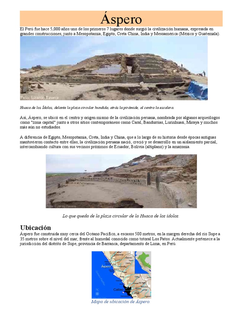 Áspero: Ubicación | PDF | Pirámide, image size:768x1024
