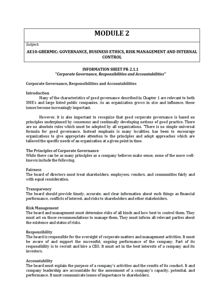 Corporate Governance and Accountability | PDF | Audit | Financial Audit