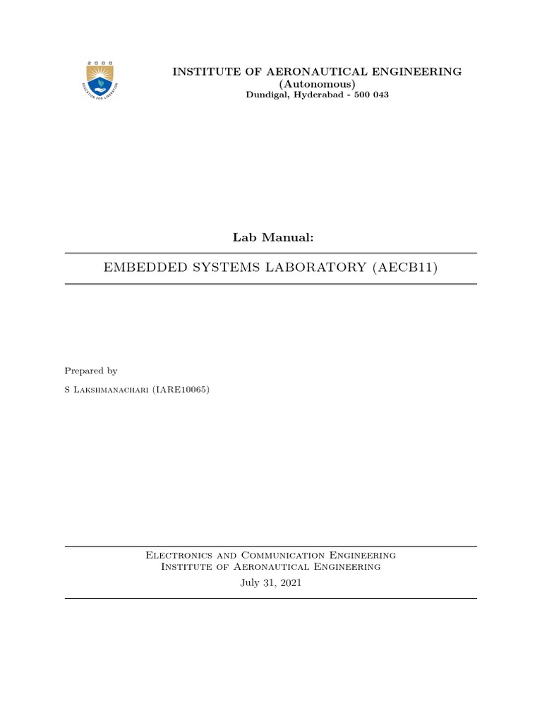 Ece Embedded Systems Manual Pdf