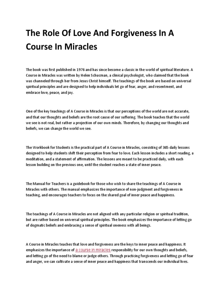A Course in Miracles | PDF | Spirituality | Forgiveness
