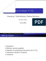 Espaces de Sobolev W (I) : Présenté Par: Chikh Roumaissa / Belkessa Daya Ryma