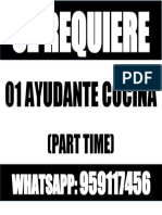 01 Ayudante Cocina: (Part Time)