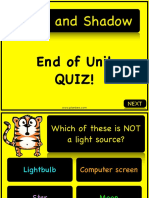 Light and Shadow: End of Unit Quiz!