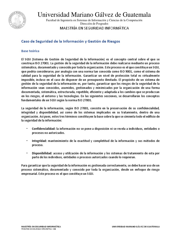 Gestión de Riesgos en Seguridad Informática | PDF | Seguridad de ...