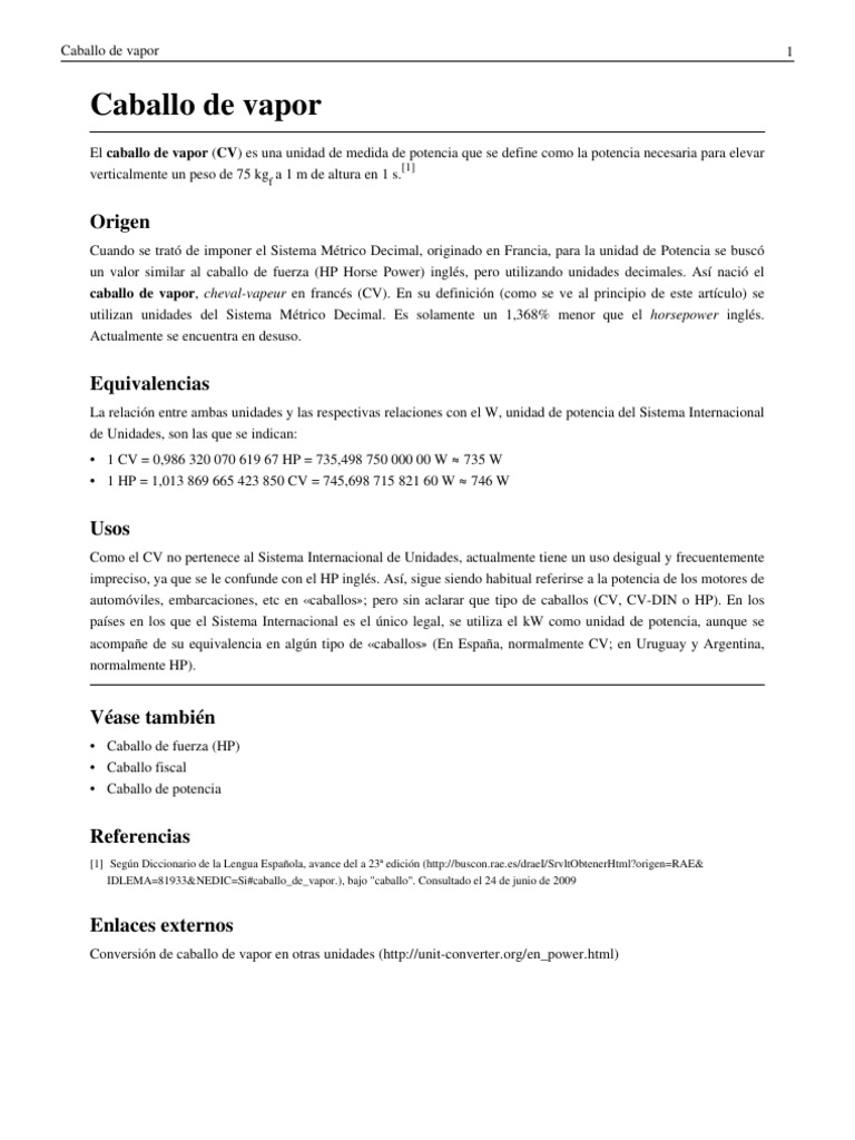Caballo De Vapor:  A Comprehensive Overview - mf5z1vz