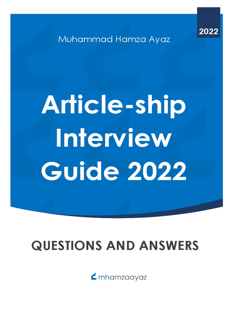CA Articleship Interview Guide 2022 | PDF | Financial Audit | Internal ...