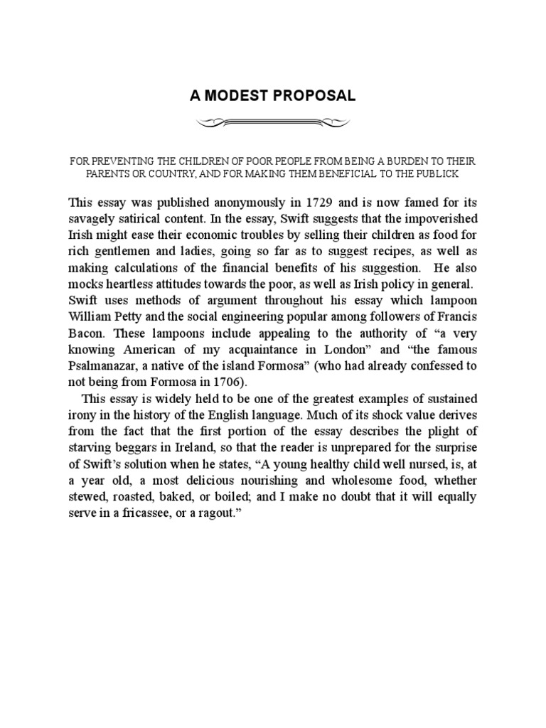 A Modest Proposal | PDF