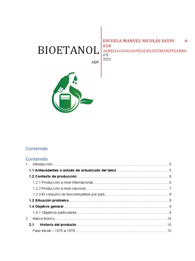 ABP 2022 Bioetanol (Integrador) ° | PDF | Biocombustible | Combustible ...