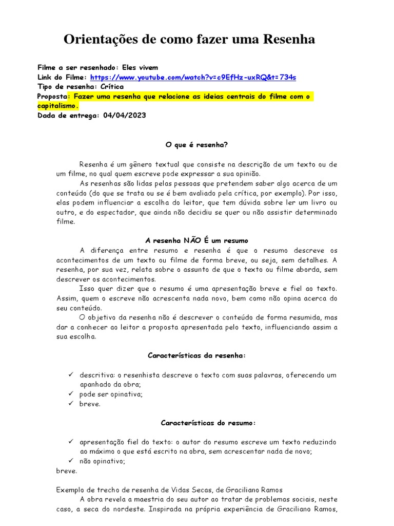 As ideias do capitalismo na cr tica f lmica de eles vivem pdf