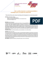 Projetar - 2019 - Discussões Teóricas Sobre A Prática Docente Na Contemporaneidade e Estrategias para Um Proj Da Autonomia