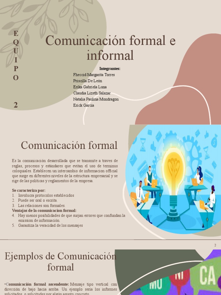 Comunicación Formal e Informal en Empresas | PDF | Comunicación ...
