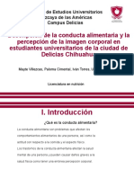 Descripción de La Conducta Alimentaria y La Percepción de La Imagen Corporal en Estudiantes Universitarios de La Ciudad de Delicias Chihuahua