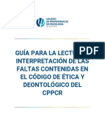 Guía para La Lectura E Interpretación de Las Faltas Contenidas en El Código de Ética Y Deontológico Del CPPCR