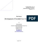 Development of Toroidal Core Transformers: Final Report