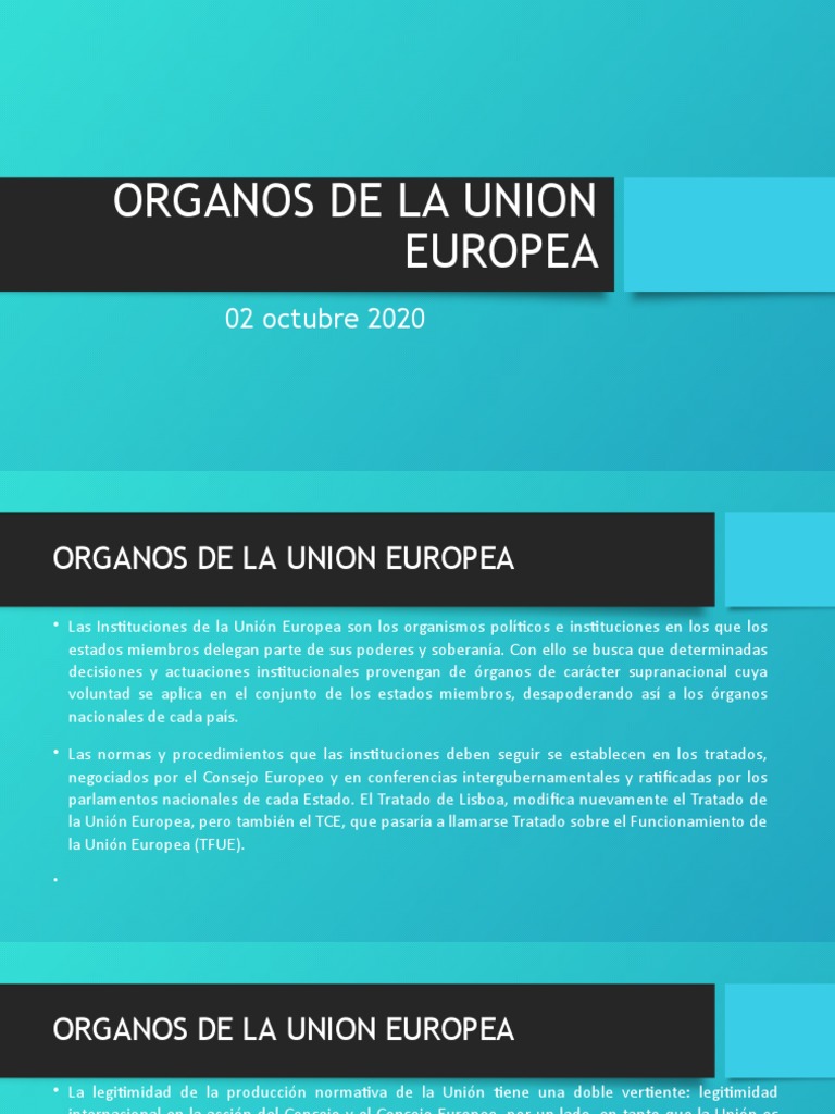 Organos de La Union Europea | PDF | Comisión Europea | Parlamento Europeo
