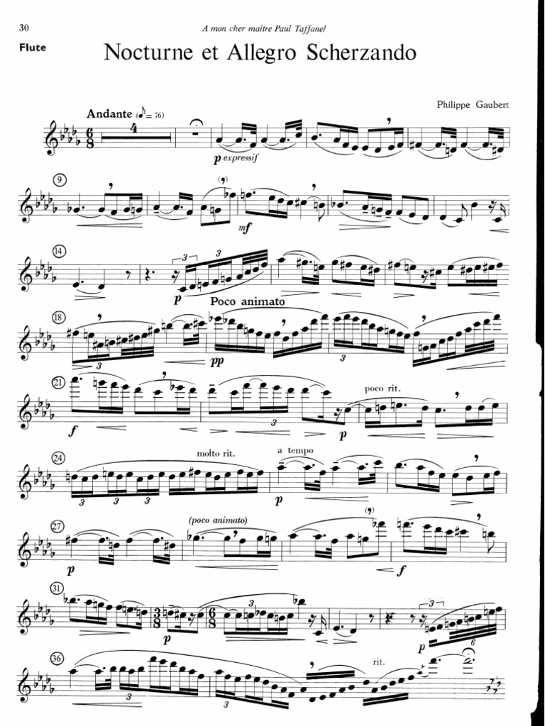 Gaubert Nocturne Et Allegro Scherzando Flute PDF